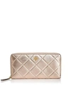 Tory Burch Georgia Zip Continental Wallet In Rose Gold/gold