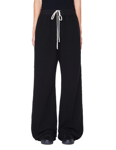 Rick Owens Drkshdw Black Cotton Wide Leg Sweatpants