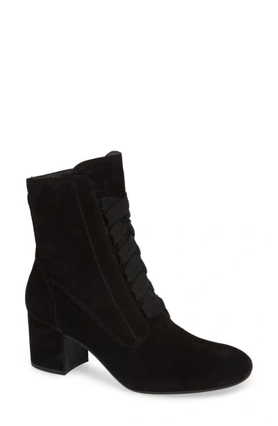 Paul Green Tracy Lace-up Bootie In Black Suede