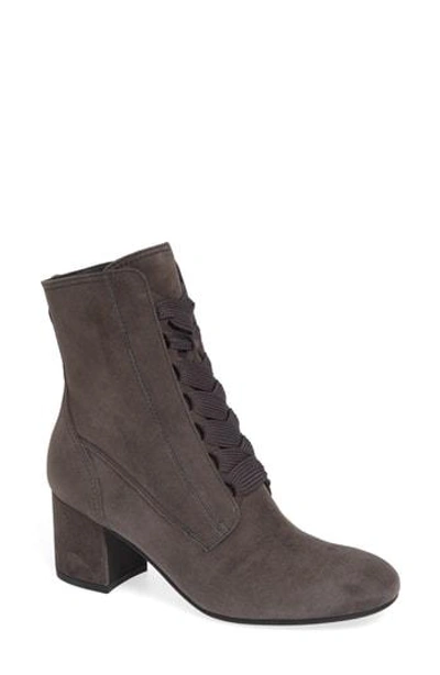 Paul Green Tracy Lace-up Bootie In Iron Suede