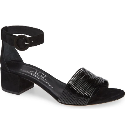 Agl Attilio Giusti Leombruni Ankle Strap Sandal In Black Patent