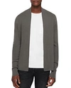 Allsaints Mode Merino Wool Open Cardigan In Core Gray