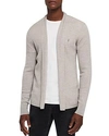 Allsaints Mode Merino Wool Open Cardigan In Oat Marl