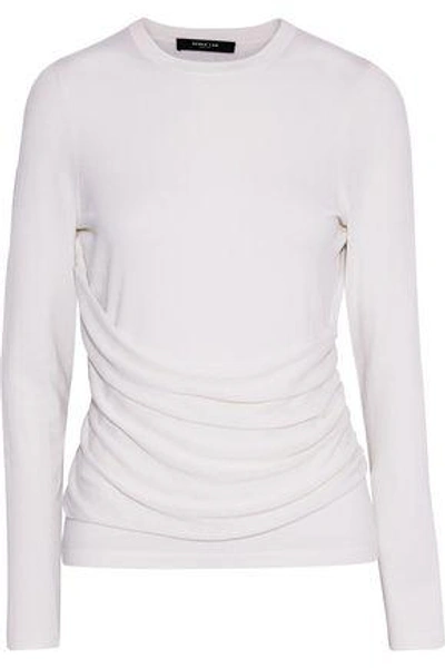 Derek Lam Woman Ruched Cashmere And Silk-blend Top Ivory