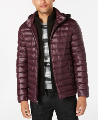 Calvin klein men's packable hotsell down hooded puffer jacket