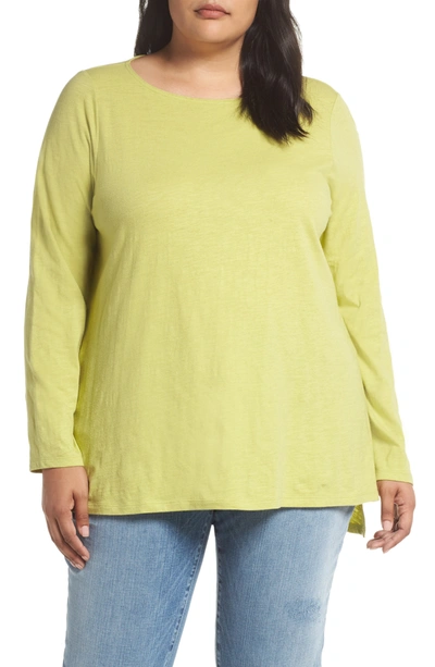 Eileen Fisher Slubby Organic Cotton Top, Plus Size In Verbena