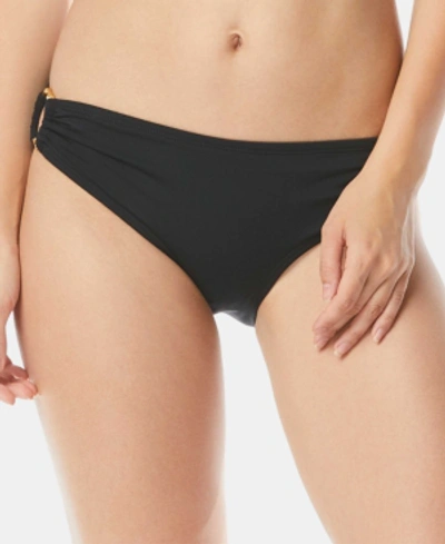 Carmen Marc Valvo Side-ring Bikini Bottoms Women's Swimsuit In Black