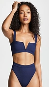 L*space Lee Lee Ribbed Bikini Top In Midnight Blue