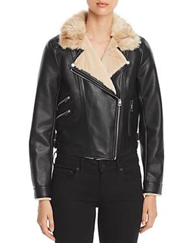 Vero Moda Faux Leather Cropped Moto Jacket In Black