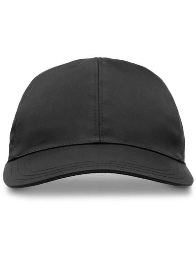 Prada Brand Patch Cap In Black