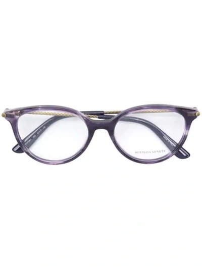 Bottega Veneta Round Frame Glasses In Purple