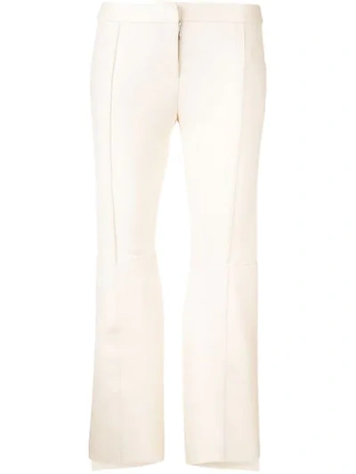 Alexander Mcqueen Asymmetric Cropped Trousers In White