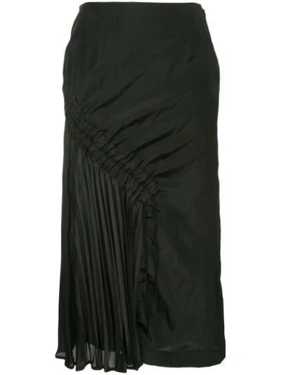 Muller Of Yoshiokubo Side Pleats Skirt In Black