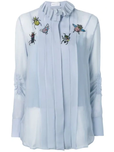 Carven Embroidered Insect Blouse - 蓝色 In Blue