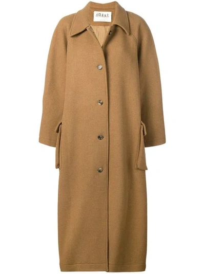 A.w.a.k.e. Slit Sleeve Coat In Brown
