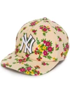 Gucci Ny Yankees Floral Cap In Neutrals