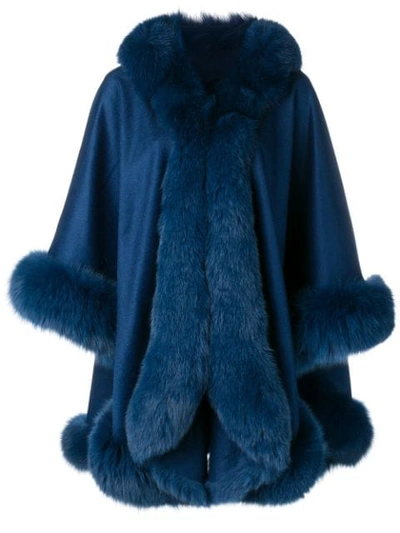 Liska Cashmere Flared Coat In Blue