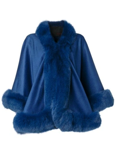 Liska Cashmere Flared Coat In Blue