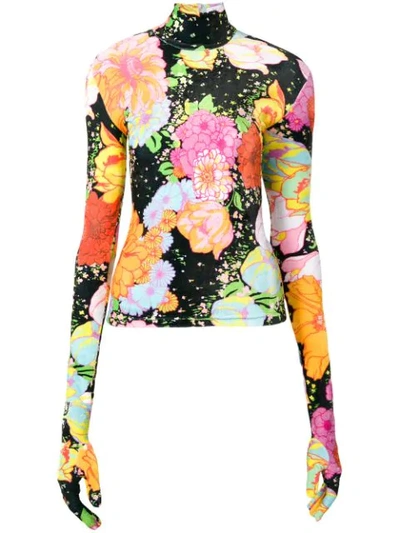 Richard Quinn Floral Print Jumper In Black