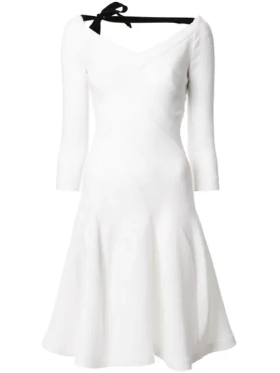 Roland Mouret Curtis Fitted Midi Dress In White