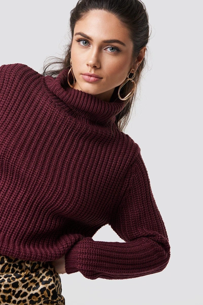 Rut & Circle Tinelle Rollneck Knit Red In Wine Red
