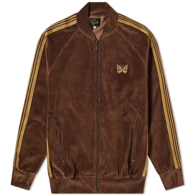 Needles Velour Track Jacket In Brown