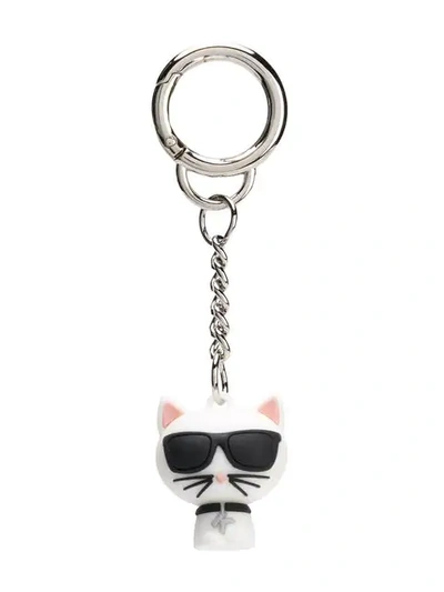 Karl Lagerfeld Ikonik Choupette Keyring In White