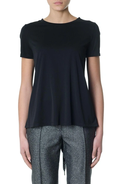 Dondup Black Rear Cropped Top With Ruffle