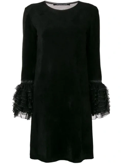 Antonino Valenti Ruffled Cuff Dress In Black