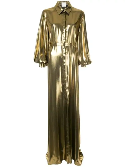Ingie Paris Bell Sleeves Long Dress - Gold