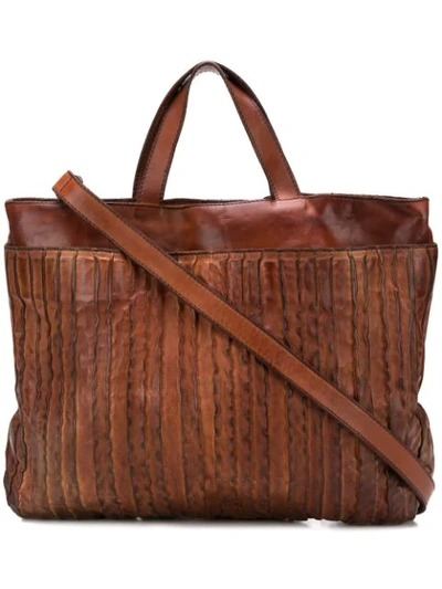 Numero 10 Textured Shoulder Bag In Brown