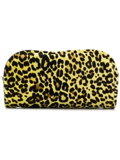 Marni Wave Leopard-print Pouch - Yellow