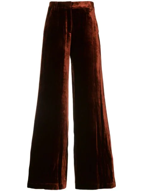 A.l.c Crushed Velvet Trousers In Red | ModeSens