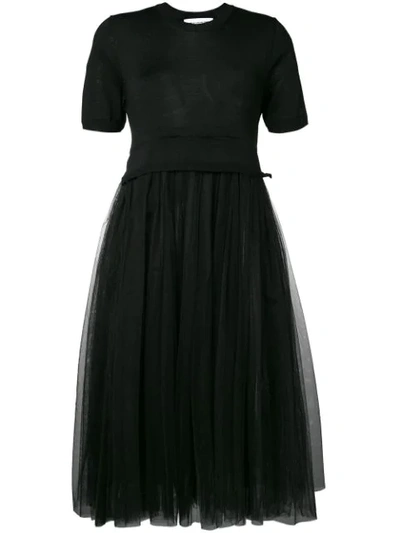 Comme Des Garcons Girl Pleated Tulle Dress In Black