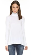 Three Dots Relaxed Hi Lo Turtleneck In White