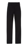 Lela Rose Demi Button-embellished Stretch-crepe Tapered Pants In Black