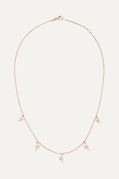 Diane Kordas Star 18-karat Rose Gold Diamond Necklace