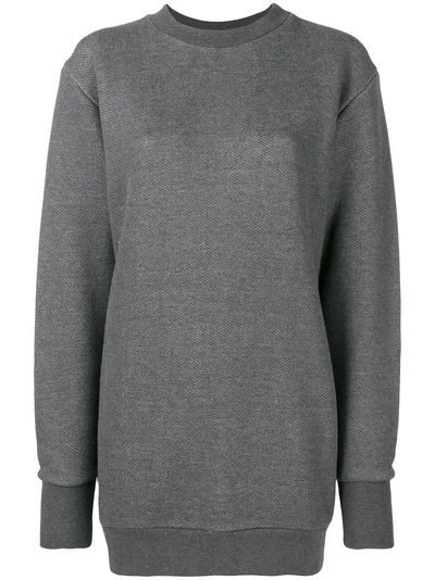 Amen Logo Patch Longline Sweatshirt In Grey