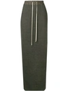 Rick Owens Long Drawstring Skirt In Neutrals