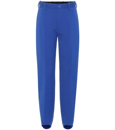 Balenciaga High-rise Straight-leg Pants In Blue