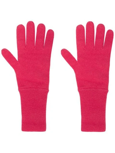 Allude Knit Gloves In Pink