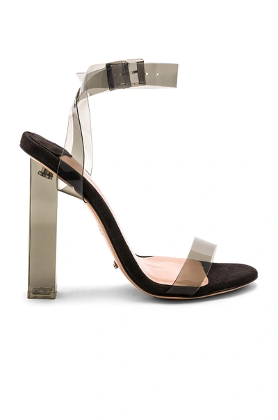 Tony Bianco Kiki Heel In Smoke Vynalite & Licorice Kid Suede