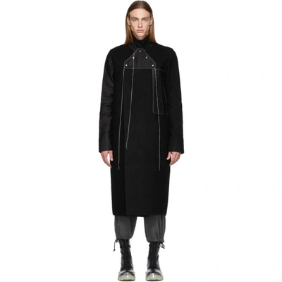 Rick Owens Black Wrap Coat In 0908 Blk