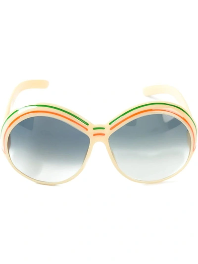 Pre-owned Dior 1970s  Round-frame Sunglasses In Neutrals