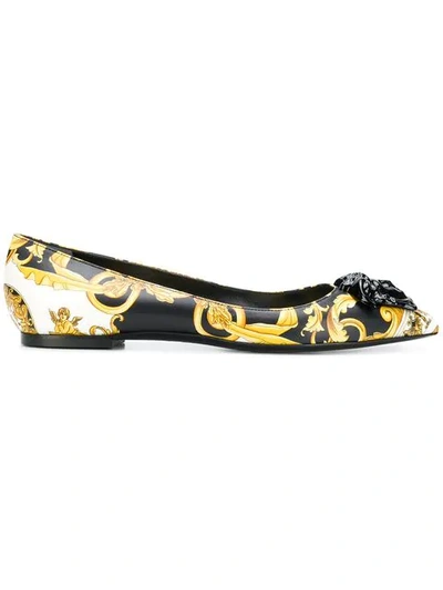 Versace Barocco Palazzo Flats In Black