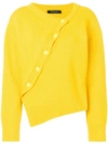 Cedric Charlier Asymmetric Knitted Jumper In Yellow