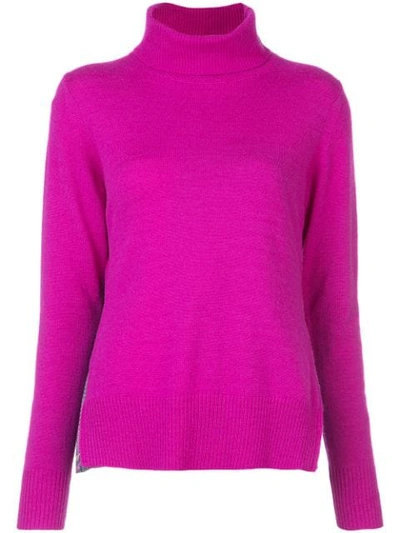 Sacai Side Slit Turtelneck Sweater - Pink
