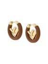 Fendi Logo Hoops In Brown