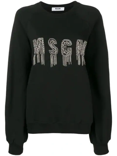 Msgm Chain Logo Sweatshirt - Black