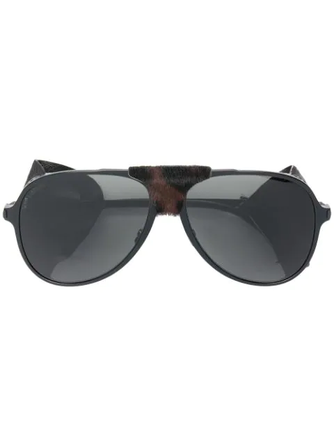 Saint Laurent Classic 11 Blind Aviator Sunglasses In Black | ModeSens